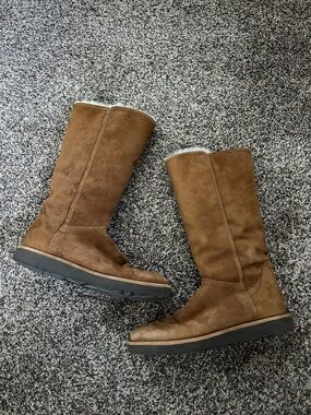 Women’s UGG Brown Suede Mid-Calf Zip Boots